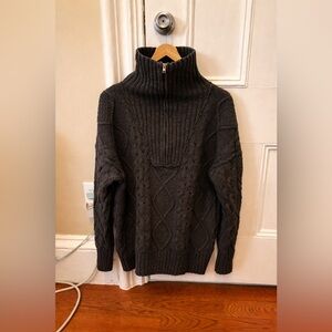 Free People Dark Green Turtleneck Sweater